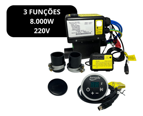 Kit Bomba Claw 1.5cv 220v + Aquec 3f Sanspray 8000w 220v