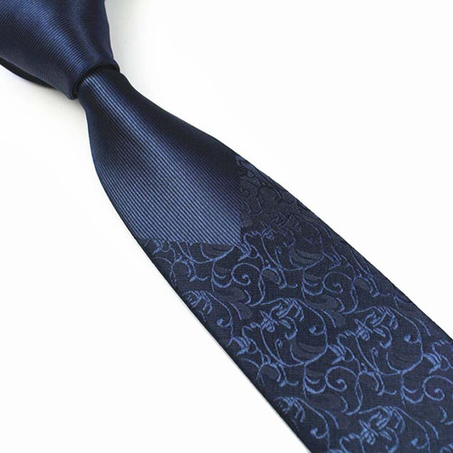 Gravata Luxo Slim 6 Cm Jaquard Cor Azul-escuro
