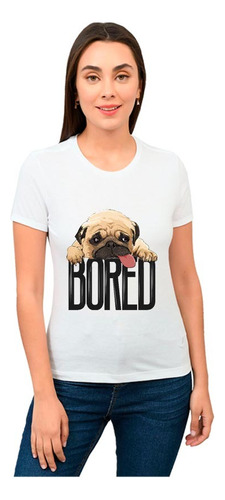 Playera Perro Pug Mujer Animales Diseño 244 Playeras Beloma