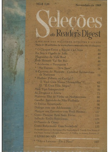 Seleções Do Readers Digest  Ano 1969  Novembro