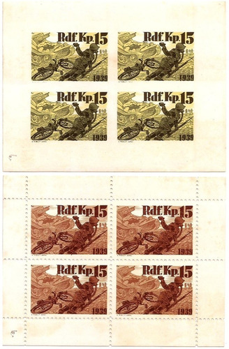 Selo Particular Suiça 1939 Segunda Guerra Mundial Bloco 2 Un