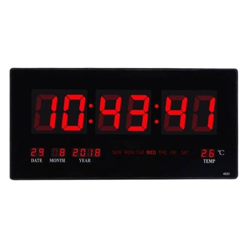 Reloj De Pared Led Digital Temperatura Fecha Español