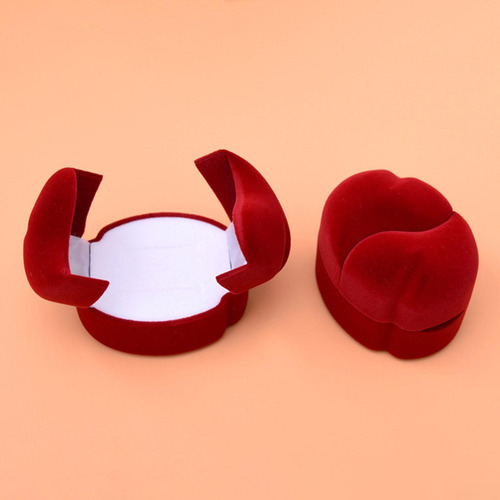 Caja De Anillos De Boda Con Corazón, Estuche De Joyería