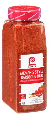 Lawry's Memphis Style Barbecue Rub, 25 Onzas, Un Recipiente