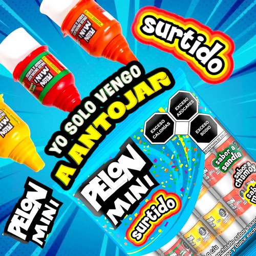 Pelon Pelo Rico Mini Mix Sandia Mango Champy 18pz De 13gr
