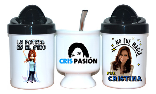 Mate + Yerbera + Azucarera - Cristina Kirchner