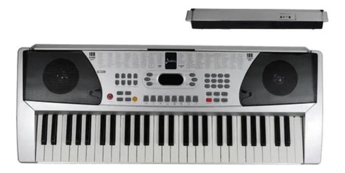 Teclado Piano Musical Económico Electrico Tipo Yamaha Full Color Plata