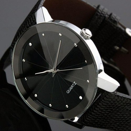 Relogio Luxo Feminino Casual Pulseira De Couro Sport Preto