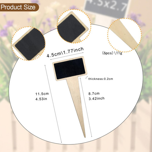 6x Mini Plantas Rotula Blackboards Flores Tags Sinais De