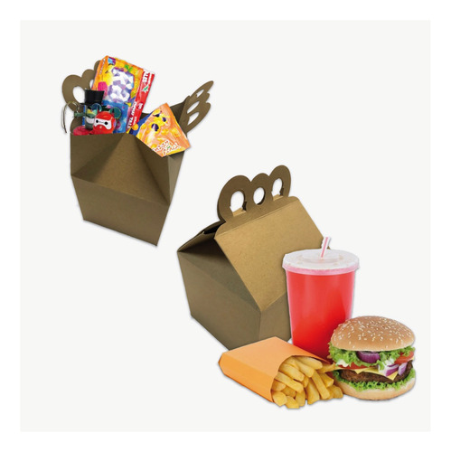 Cajita Feliz Fast Food Cumpleaños Delivery Candy  Pack X 100