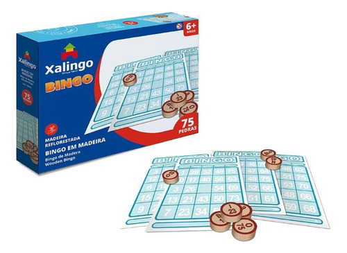 Jogo De Bingo De Pedras De Madeira Xalingo 75 Peças