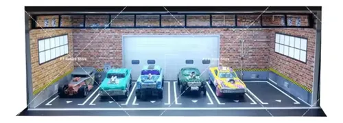 Diorama Estacionamiento Para Autos Escala 1/64 Con Luz Led