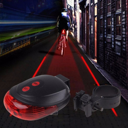 20 Luces Traseras Para Bicicleta 5 Leds Y Láser Seguridad