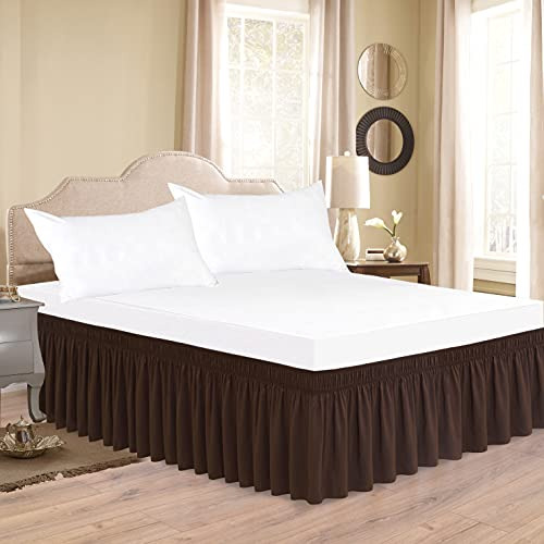 Cortinas Cama Colchón Volantes Sedosos Con Elástico Marrón