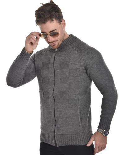 Imagen 1 de 7 de Campera De Lana Hombre Sweater Pullover Cierre Colores