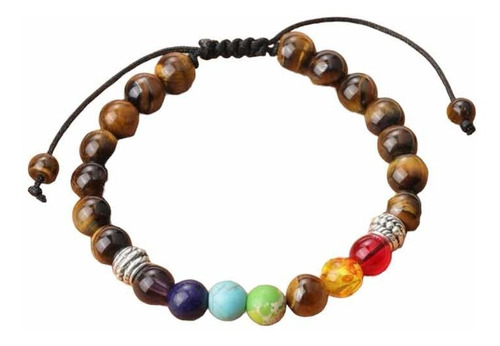 Pulsera De Cuencas E Hilo Ajustable Protección Chakras