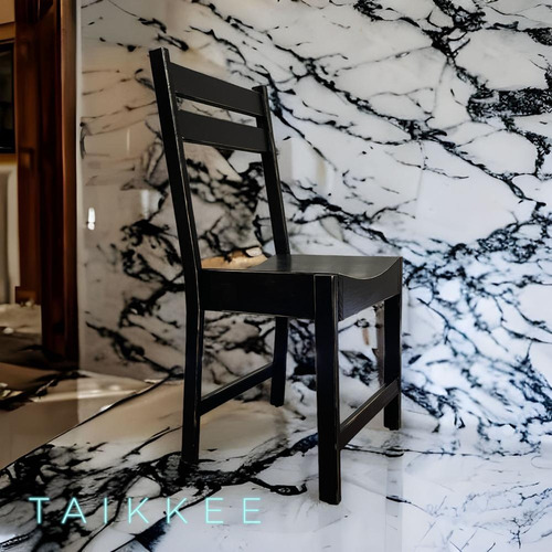 Sillas Comedor Rústica Negra Decapada X 6 Unidades - Taikkee