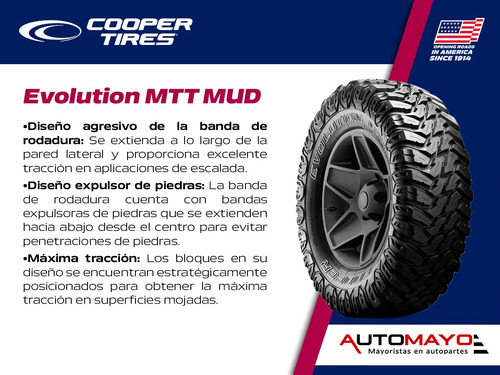 Pack 4 Llantas Evolution Mtt Mud Cooper Lt265/75r16 120q