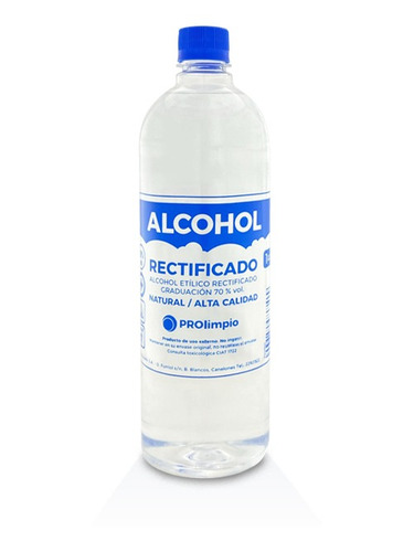 Alcohol Rectificado Sanitizante 70 % X 1 Litro Prolimpio