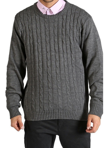Sweater Hombre Cuello Redondo Hilo Entallado Abrigado Nuevo 