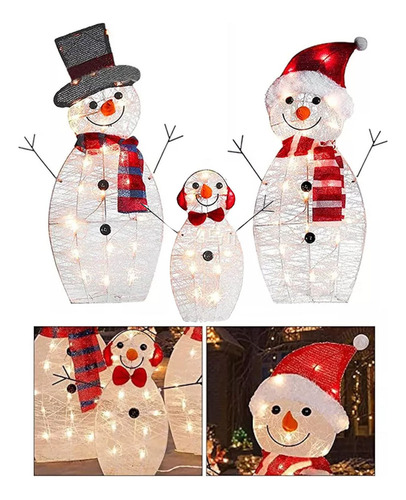 Nuevo Adorno De Jardín Led De Navidad Con Muñeco De Nieve