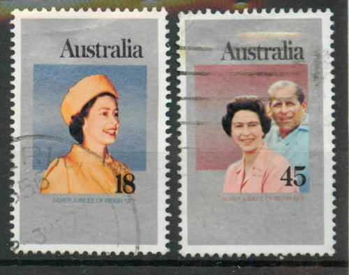 Imagen 1 de 1 de Estampillas Australia 1977 - 25 Años Coronación Isabel Ii