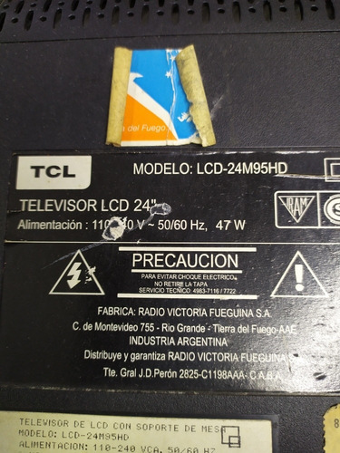 Pantalla Completa Tv Tcl Lcd 24m95hd