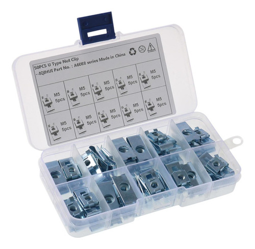 50x M5 Tuercas Clips, Piezas Motocicleta Acero Al Carbono
