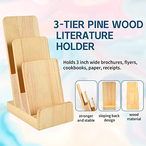 Porta Folletos De Madera De Pino De 3 Niveles Dostatni, Sop