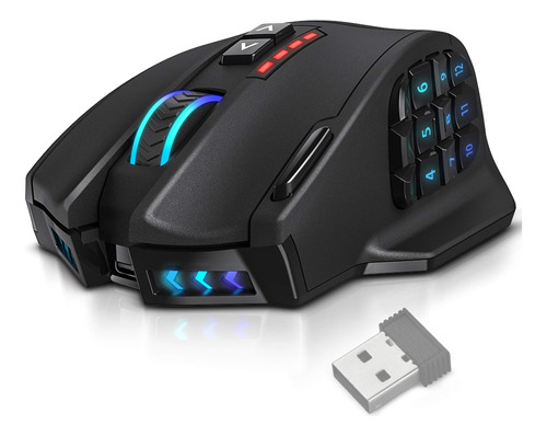 Ratón Inalámbrico Para Juegos Mmo Utechsmart Venus Pro Rgb, 