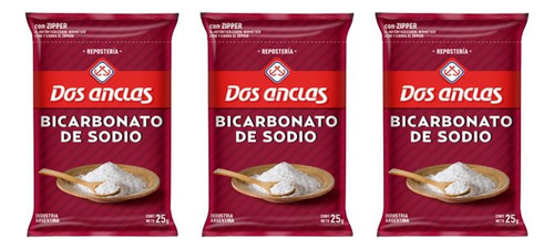 Pack X3u Bicarbonato De Sodio Dos Anclas Condimento 25gr