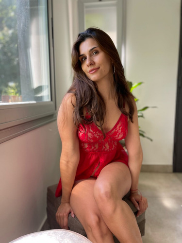 Camisolin De Tul Y Puntilla Con Less Regulable Romanett Rojo Xl