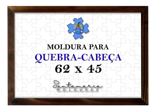 Moldura 62x45 P/ Quebra Cabeça Grow 1000 Peças Puzzle Imbuia