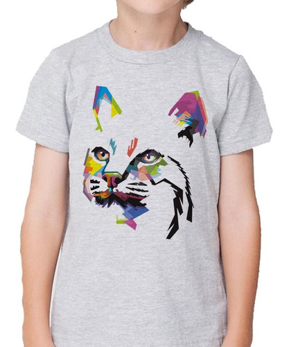 Remera De Niño Pop Art Gato Colores Cat