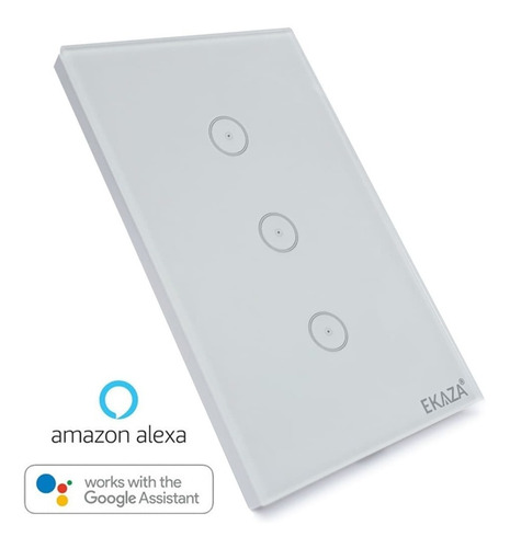 Imagem 3 de 6 de Interruptor Inteligente Ekaza Touch 3 Teclas Wifi Alexa