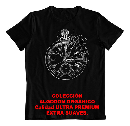 Polera - Dtf - Algodon Organico - Reloj De Mano Destruido