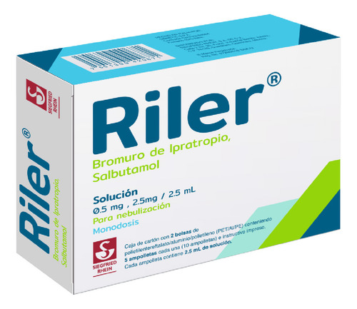 Riler Solución 0,5 Mg/2,5 Mg, 10 Ampolletas 2,5 Ml