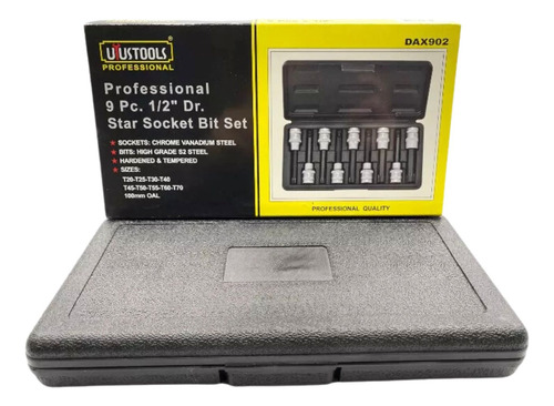 Set Juego De Dados Torx Profesional 9 Pzas De 100mm