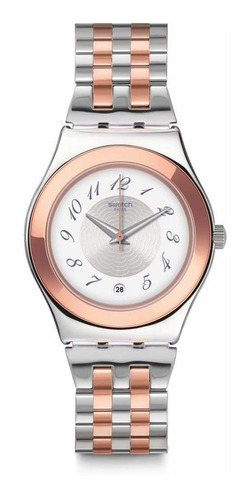Reloj Mujer Swatch Yls454g Cuarzo Pulso Gris En Acero