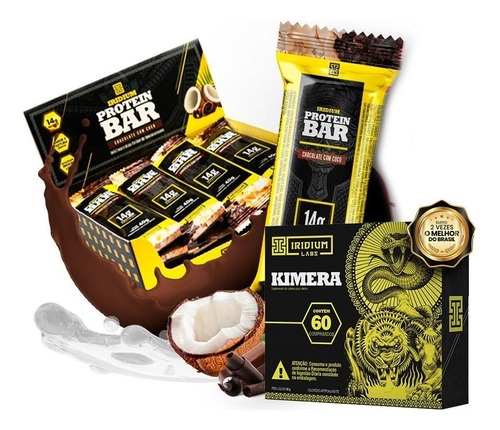 Combo Kimera + Iridium Protein Bar Sabor Coco Com Chocolate