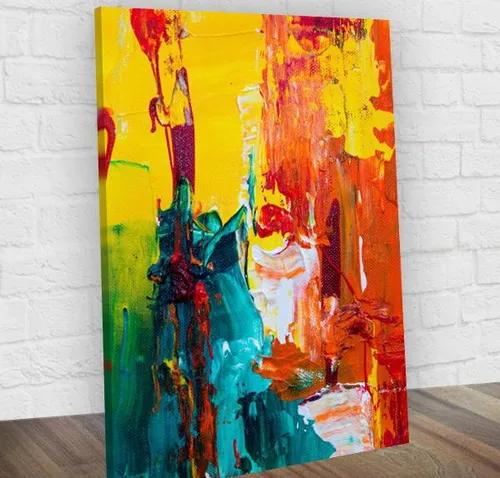 Quadro Decorativo Abstrato Colorido Midia Poparte 60x80