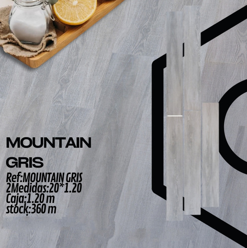 Ai Porcelanato Chino Mountain Gris Madera Rect 20x120