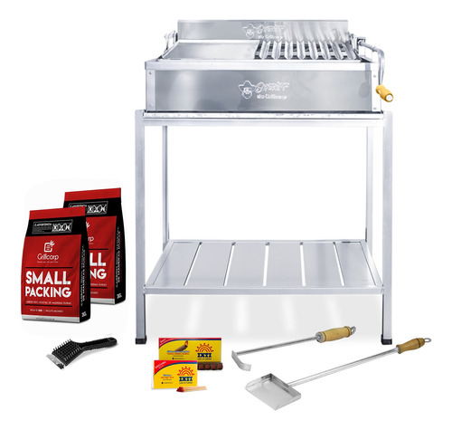 Parrilla Std Mediana +atizador/carbón/grill Brush- Grillcorp