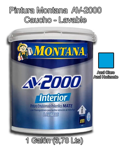 Pintura Montana Av2000 Interior Azul Claro Horizonte Lavable