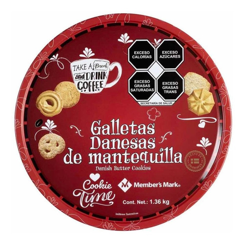 Galletas Danesas De Mantequilla  Lata De 1.36kg