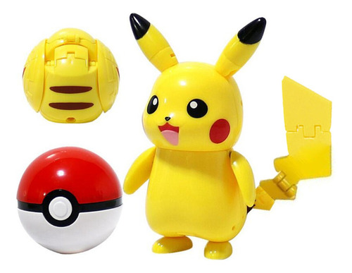 Boneco De Ação Pokémon Toy Pikachu Dentro Da Pokébola