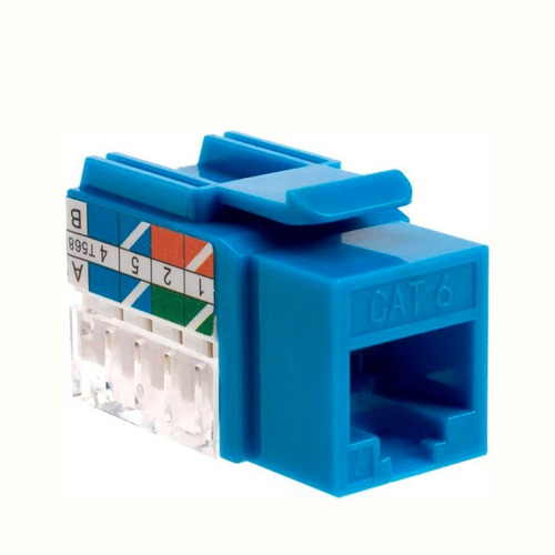 Jack Rj45 Cat 6 Azul Paquete X 5u