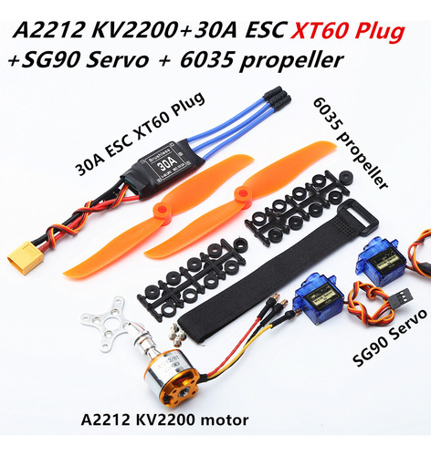 Motor Sin Escobillas A2212 2200kv 30a Esc Xt60 Plug Sg90 9g