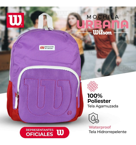 Imagen 2 de 10 de Mochila Wilson Urbana Deportes Reforzada Gym Porta Notebook