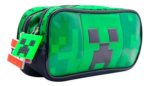 Imagen 2 de 7 de Cartuchera Escolar Pvc Minecraft 2 Cierres Cresko